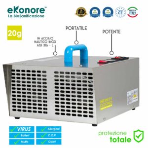 Macchina Generatore Ozono Fabbricato in Italia CE Sanificazione Certificata