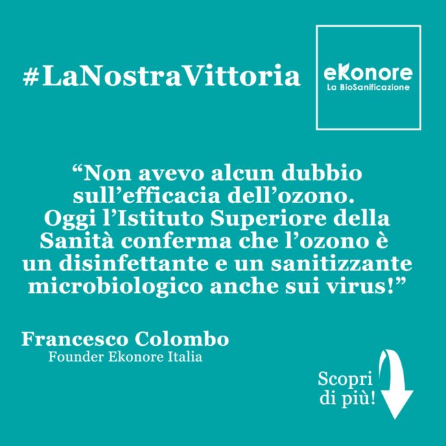 ISS istituto superiore della sanità conferma lozono come disinfettante e sanitizzante anche sui virus